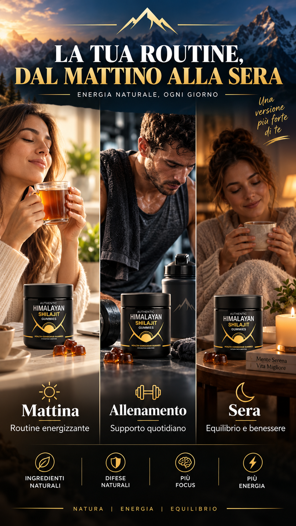 Caramelle Gommose di Shilajit 100% Puro dell'Himalaya (Confezione da 60 Gommose)